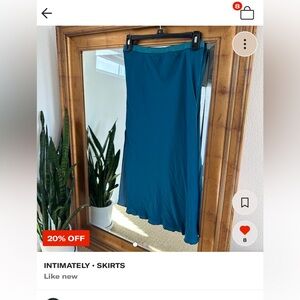 Free People Intimately Sweet Talker Half Slip Skirt Teal/Blue